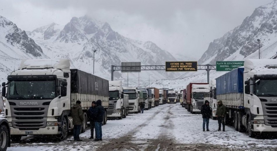Mendoza: Más de 1.500 camiones permanecen varados en el Paso Cristo Redentor 